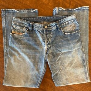 Diesel Vintage Jeans Bootcut Distressed Y2K 33 x 31 Button Fly 2000s Denim Mens